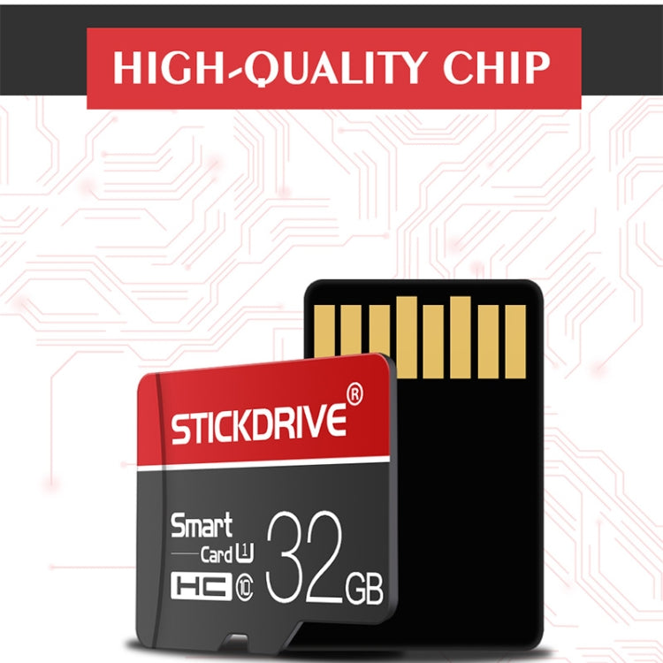 STICKDRIVE 32GB U1 White Line Red and Black TF(Micro SD) Memory Card, 32GB