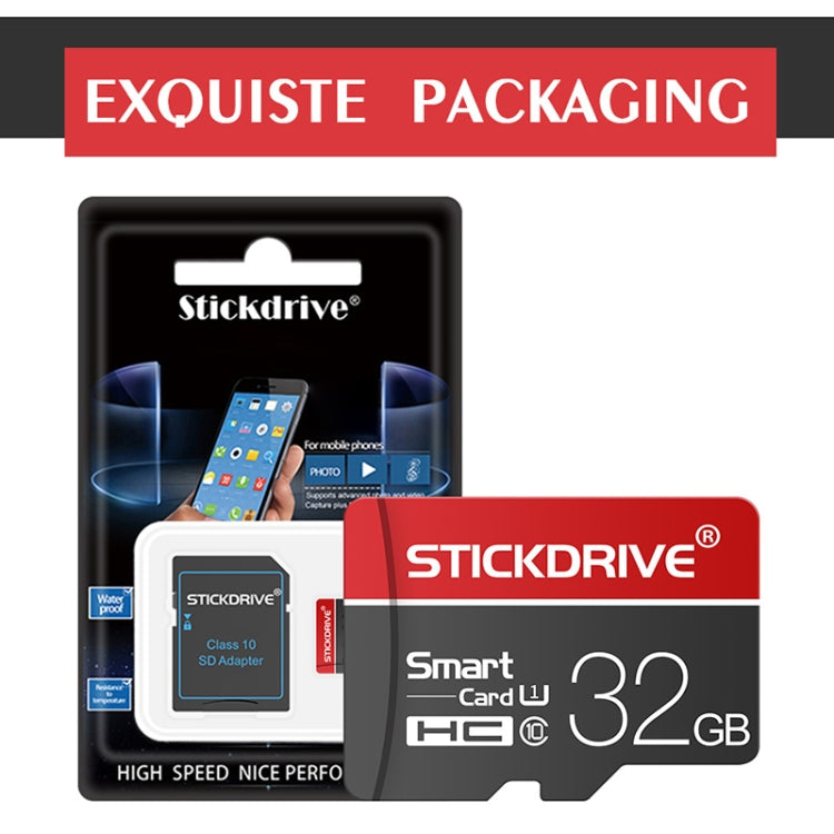 STICKDRIVE 32GB U1 White Line Red and Black TF(Micro SD) Memory Card, 32GB