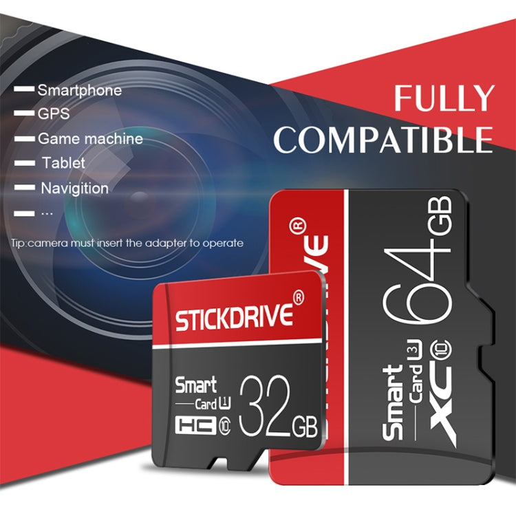 STICKDRIVE 32GB U1 White Line Red and Black TF(Micro SD) Memory Card, 32GB