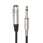 30cm XLR 3-Pin Female to 1/4 inch (6.35mm) Male Plug Stereo TRS Microphone Audio Cord Cable, BK2006KF Silver