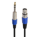 30cm XLR 3-Pin Female to 1/4 inch (6.35mm) Male Plug Stereo TRS Microphone Audio Cord Cable, BK2014KF Blue