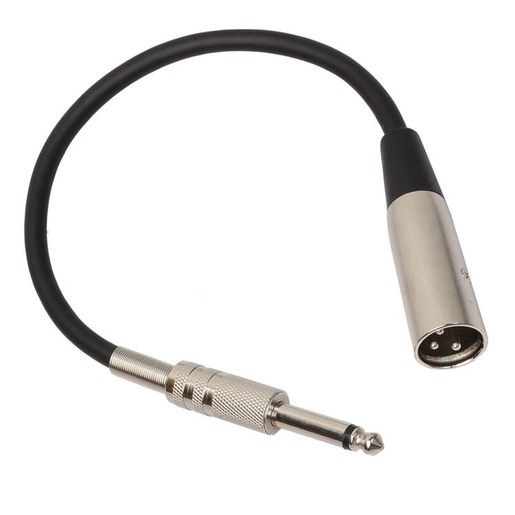 30cm XLR 3-Pin Male to 1/4 inch (6.35mm) XLR Female Plug Stereo Microphone Audio Cord Cable, BK2005KM