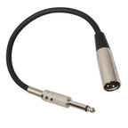 30cm XLR 3-Pin Male to 1/4 inch (6.35mm) XLR Female Plug Stereo Microphone Audio Cord Cable, BK2005KM