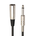 30cm XLR 3-Pin Male to 1/4 inch (6.35mm) XLR Female Plug Stereo Microphone Audio Cord Cable, BK2005KM