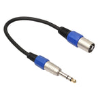 30cm XLR 3-Pin Male to 1/4 inch (6.35mm) XLR Female Plug Stereo Microphone Audio Cord Cable, BK2013KM