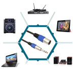 30cm XLR 3-Pin Male to 1/4 inch (6.35mm) XLR Female Plug Stereo Microphone Audio Cord Cable, BK2013KM
