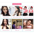 18 inch 55W Two-speed Dimmable Anchor Photography Self-timer LED Ring Fill-in Light with Tripod, 18 Inch