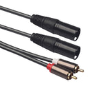 366119-15 2 RCA Male to 2 XLR 3 Pin Male Audio Cable, Length: 1.5m, 366119-15 2 RCA Male to 2 XLR 3 Pin Male