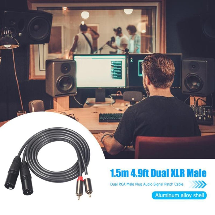366119-15 2 RCA Male to 2 XLR 3 Pin Male Audio Cable, Length: 1.5m, 366119-15 2 RCA Male to 2 XLR 3 Pin Male