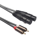 366120-15 2 RCA Male to 2 XLR 3 Pin Female Audio Cable, Length: 1.5m, 366120-15 2 RCA Male to 2 XLR 3 Pin Female