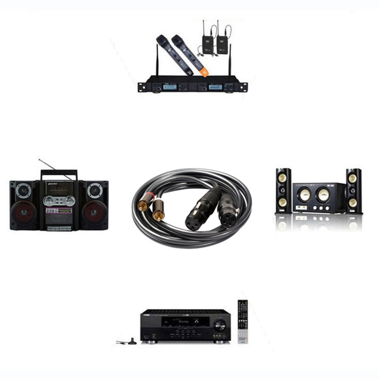 366120-15 2 RCA Male to 2 XLR 3 Pin Female Audio Cable, Length: 1.5m, 366120-15 2 RCA Male to 2 XLR 3 Pin Female