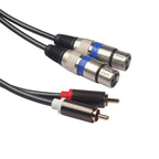 366156-15 2 RCA Male to 2 XLR 3 Pin Female Audio Cable, Length: 1.5m, 366156-15 2 RCA Male to 2 XLR 3 Pin Female