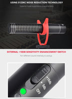 YELANGU YLG9930B MIC05 Professional Interview Condenser Video Shotgun Microphone with 3.5mm Audio Cable for DSLR & DV Camcorder
