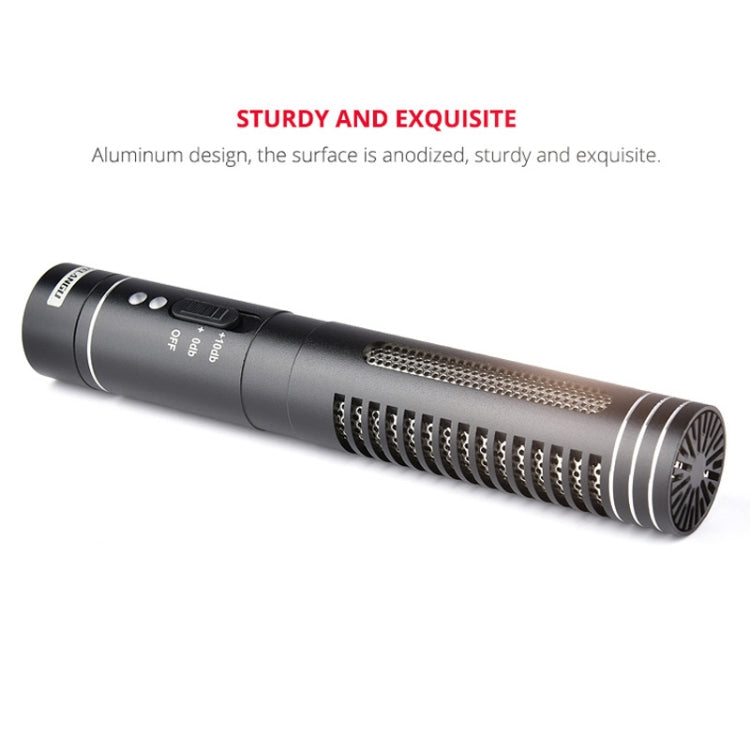 YELANGU YLG9930B MIC05 Professional Interview Condenser Video Shotgun Microphone with 3.5mm Audio Cable for DSLR & DV Camcorder