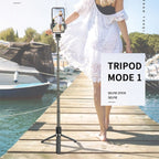 L03 Aluminum Alloy Foldable Bluetooth Tripod Selfie Stick, L03 Black