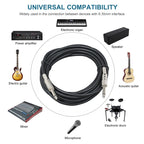 3m  1/4 inch (6.35mm) Male to Male Shielded Jack Mono Plugs Audio Patch Cable