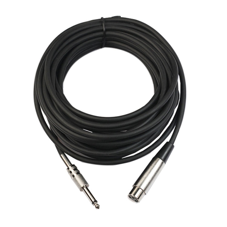7.6m XLR 3-Pin Female to 1/4 inch (6.35mm) Mono Shielded Microphone Mic Cable, Length: 7.6m