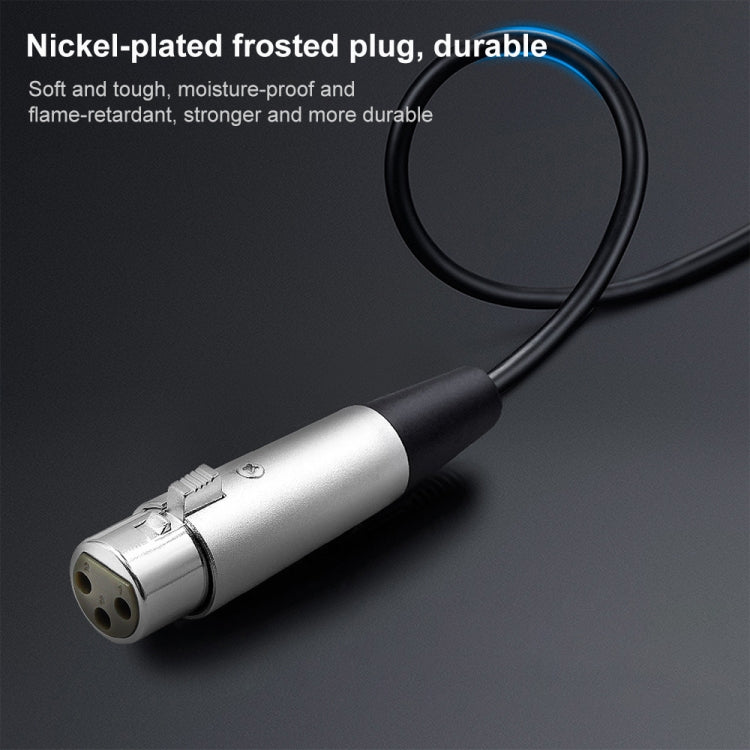 7.6m XLR 3-Pin Female to 1/4 inch (6.35mm) Mono Shielded Microphone Mic Cable, Length: 7.6m