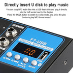 F7 Home 7-channel Bluetooth USB Reverb Mixer, EU Plug, F7 EU Plug