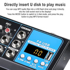 F4 Home 4-channel Bluetooth USB Reverb Mixer, EU Plug, F4 EU Plug