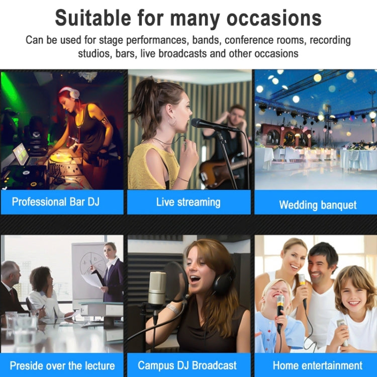 TEYUN NA4 4-channel Small Mixing Console Mobile Phone Sound Card Live Broadcast Computer Recording Console Processor, US Plug, NA4 US Plug