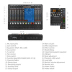 XTUGA B1404FX 14 Channels Bluetooth Audio Mixer Digital DJ Controller Sound Mixing Console, B1404FX