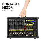 XTUGA PM1202 900W 10 Channel Stage Power Mixer 24Bit Multil-FX Processor Dual 99 DSP Effect DJ Amplifier, PM1202