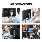 XTUGA P73 Foldable Recording Microphone Isolation Shield, P73