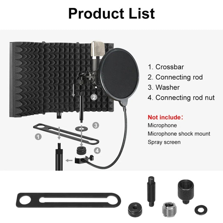 XTUGA P73 Foldable Recording Microphone Isolation Shield, P73