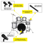 XTUGA MI7-G 7-Piece Wired Dynamic Drum Mic Kit Kick Bass Tom/Snare Cymbals Microphone Set, MI7-G