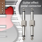 6.35mm 1/4 inch Male to Male Guitar Effect Pedal Connector Electric Pedal Board Adapter