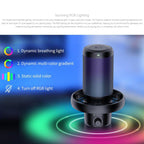 FEELWORLD VM1 USB Condenser Gaming Microphone for Streaming Noise Cancellation Mute RGB Light Desktop Stand, VM1-XS