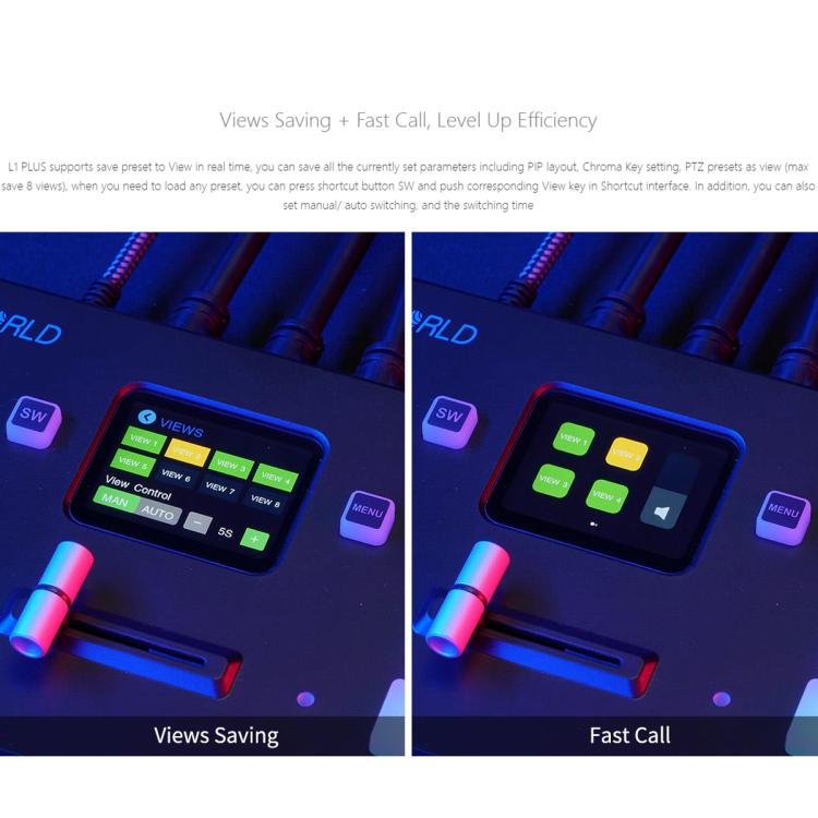 FEELWORLD L1 PLUS Multi-camera Video Mixer Switcher Touch Screen PTZ Control USB3.0 Fast Streaming Switcher, L1 PLUS