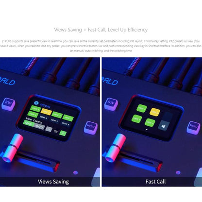 FEELWORLD L1 PLUS Multi-camera Video Mixer Switcher Touch Screen PTZ Control USB3.0 Fast Streaming Switcher, L1 PLUS
