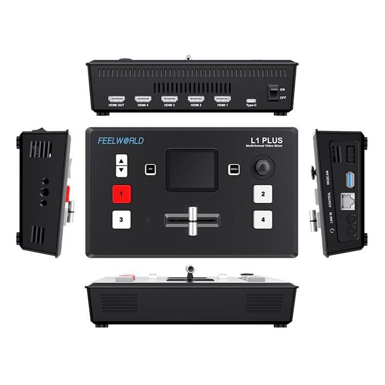 FEELWORLD L1 PLUS Multi-camera Video Mixer Switcher Touch Screen PTZ Control USB3.0 Fast Streaming Switcher, L1 PLUS