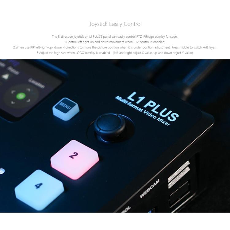 FEELWORLD L1 PLUS Multi-camera Video Mixer Switcher Touch Screen PTZ Control USB3.0 Fast Streaming Switcher, L1 PLUS