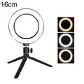 Live Broadcast Self-timer Dimming Ring LED Beauty Selfie Light with Small Table Tripod, Selfie Light Diameter: 16cm, Selfie Light Diameter: 16cm