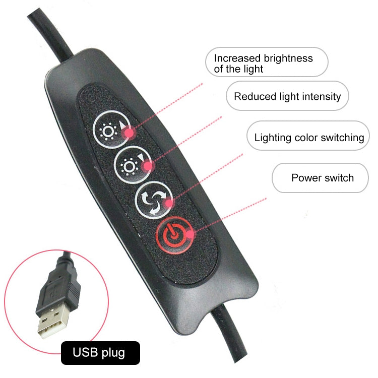 Live Broadcast Self-timer Dimming Ring LED Beauty Selfie Light with Small Table Tripod, Selfie Light Diameter: 16cm, Selfie Light Diameter: 16cm