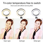 Live Broadcast Self-timer Dimming Ring LED Beauty Selfie Light with Small Table Tripod, Selfie Light Diameter: 16cm, Selfie Light Diameter: 16cm