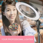 Live Broadcast Self-timer Dimming Ring LED Beauty Selfie Light with Small Table Tripod, Selfie Light Diameter: 16cm, Selfie Light Diameter: 16cm