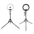 MANTOO RL-12 II 100-240V 28W 12 inch Two-color Dimmable Ring Fill Light with Tripod, 12 inch