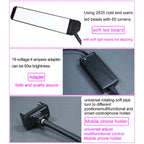 RK39 Portable Tri-color Adjustable Brightness Double Arms Fill Light with Phone Clip