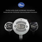 Logitech Blue Snowball USB Condenser Anchor Recording Microphone, Blue Snowball