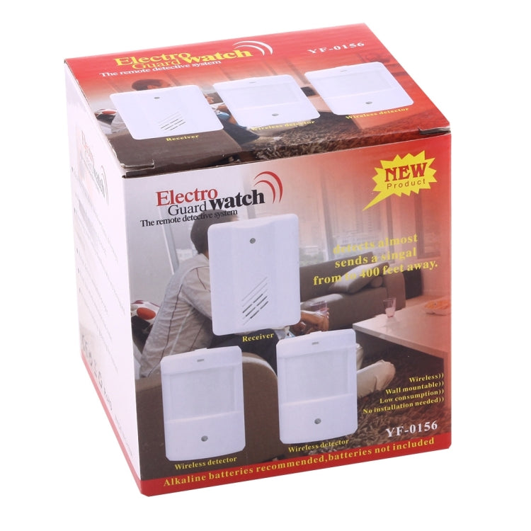 YF-0156 1 to 2 Good Safe Wireless Electro Guard Watch Remote Detective System Kit for Home Office, 1 x Receiver + 2 x  Detector, YF-0156