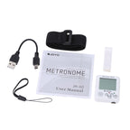 JOYO JM-60 Mini Portable Rechargeable Clip-on Electronic Digital Metronome Tone Generator Tuner for Guitar Violin Ukulele, JM-60 (White)
