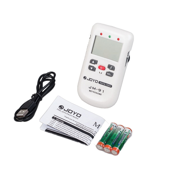 JOYO JM-91 Mini Portable Multi-functional Vocal Metronome Electronic Digital Metronome Tone Generator Tuner for Guitar Violin Ukulele, JM-91 (White)
