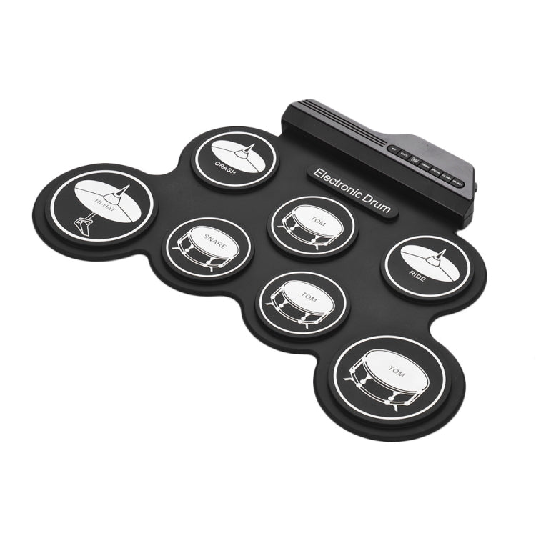 Portable Silicone Hand Roll USB Electronic Drum, Black Icon Version, Electronic Drum Black Icon Version