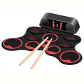 Portable Adult Beginner Children Hand Roll Electronic Drum, Electronic Drum(Black)