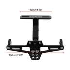 LPF013 Motorcycle Modification Accessories Universal Aircraft Shape Aluminum Alloy License Plate Bracket with LED Lights, Black with LED, Blue with LED, Red with LED