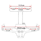 LPF013 Motorcycle Modification Accessories Universal Aircraft Shape Aluminum Alloy License Plate Bracket with LED Lights, Black with LED, Blue with LED, Red with LED